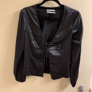 Urban outfitters silk tie front top